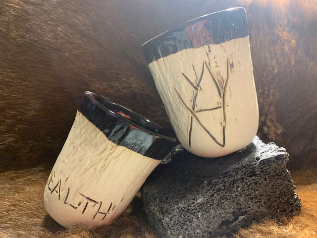 Ceramic Glass with Rune Charms by Þoa Ceramic Glass with Rune Charms by Þoa